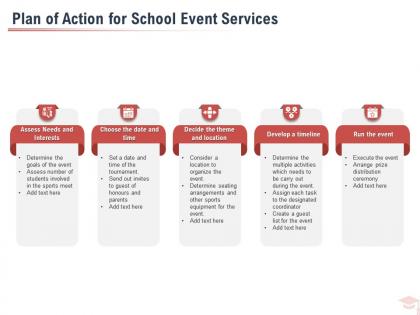 Plan of action for school event services ppt powerpoint presentation styles portfolio