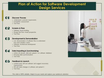 Plan of action for software development design services ppt topics