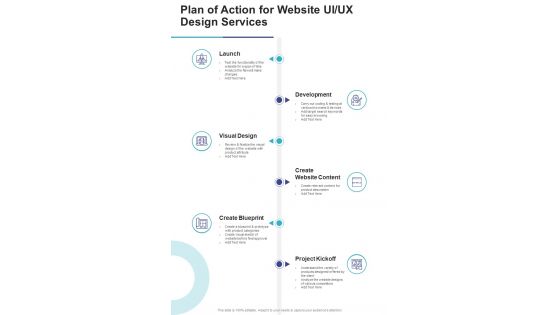 Plan Of Action For Website UI UX Design Services One Pager Sample Example Document