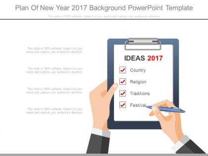 Plan of new year 2017 background powerpoint template
