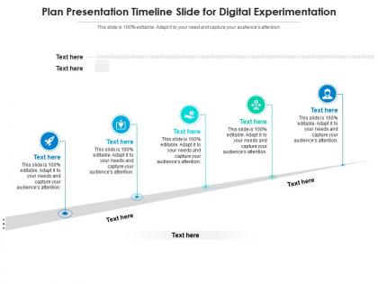 Plan presentation timeline slide for digital experimentation infographic template