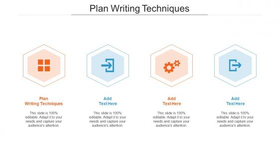 Plan Writing Techniques Ppt Powerpoint Presentation Infographics Visual Aids Cpb