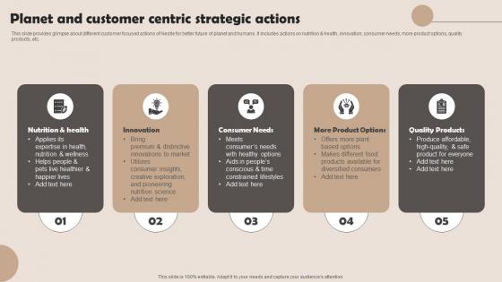 Planet And Customer Centric Strategic Actions Nestle Management Strategies Overview Strategy SS V