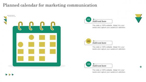 Planned Calendar For Marketing Communication