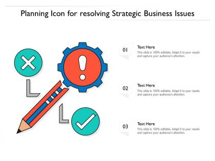 Planning icon for resolving strategic business issues