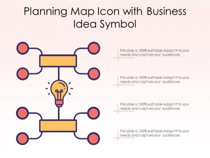 Planning map icon with business idea symbol