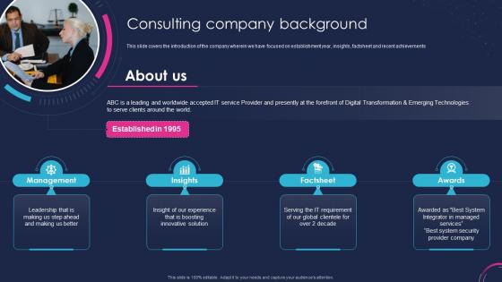 Planning Technology Initiatives Consulting Company Background