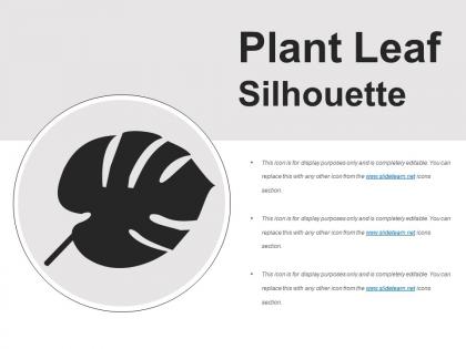 Plant leaf silhouette presentation layouts