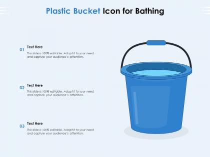 Plastic bucket icon for bathing