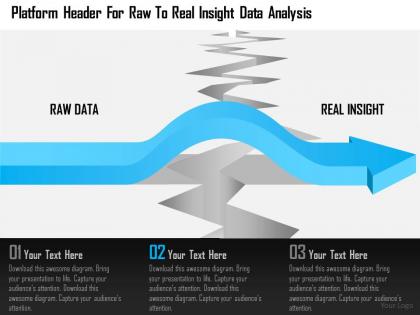 Platform header for raw to real insight data analysis ppt slides