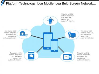 Platform technology icon mobile idea bulb screen network internet