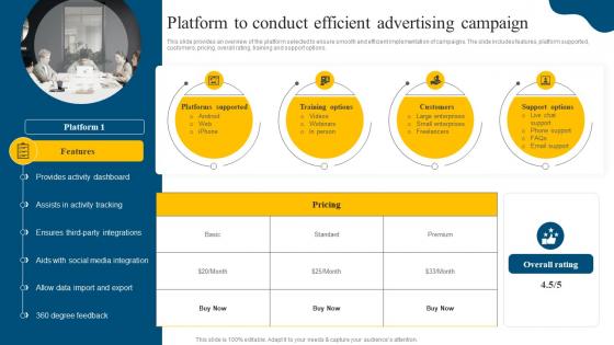 Platform To Conduct Efficient Advertising Campaign Social Media Marketing Campaign MKT SS V