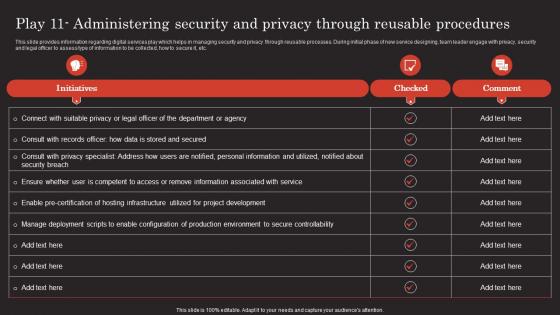 Play 11 Administering Security And Privacy Through Reusable Modern Technology Stack Playbook
