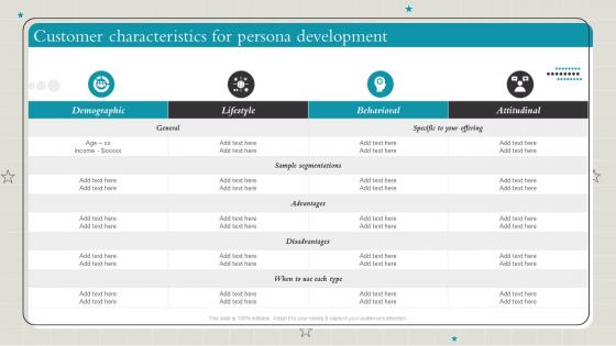 Playbook To Make Content Marketing Strategy Useful Customer Characteristics For Persona Development