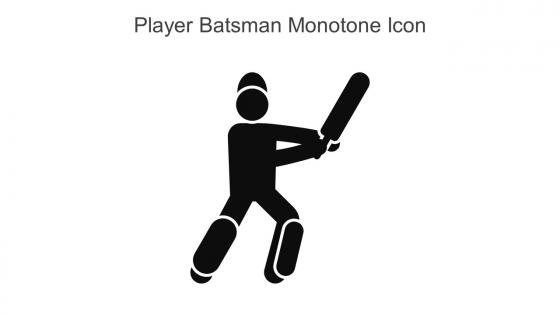 Player Batsman Monotone Icon In Powerpoint Pptx Png And Editable Eps Format
