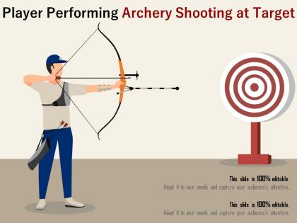 Player performing archery shooting at target