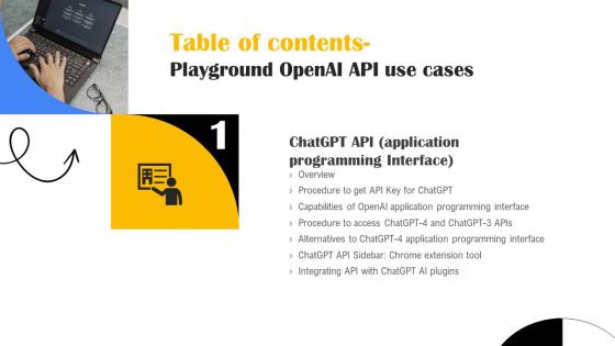 Playground OpenAI API Use Cases Table Of Contents ChatGPT SS V