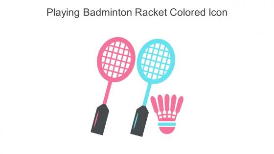 Playing Badminton Racket Colored Icon In Powerpoint Pptx Png And Editable Eps Format