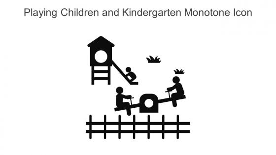 Playing Children And Kindergarten Monotone Icon In Powerpoint Pptx Png And Editable Eps Format