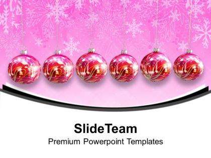 Pleasant holidays merry christmas image hanging ornaments decorations templates ppt for slides