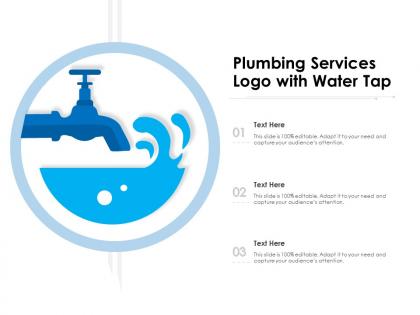 Plumbing services logo with water tap