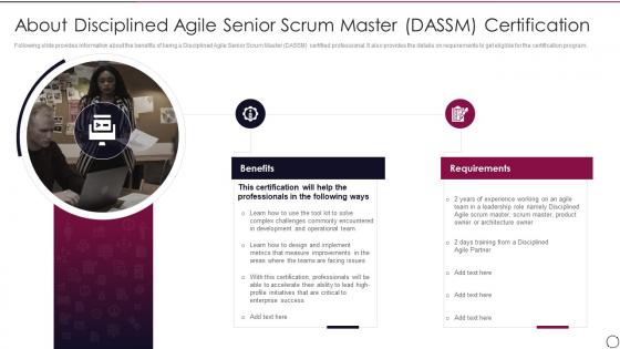 PMI ACP IT About Disciplined Agile Senior Scrum Master DASSM Certification