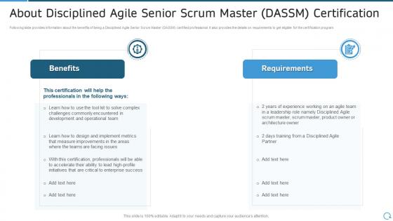 Pmi agile certification it about disciplined agile senior scrum master dassm certification