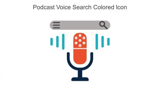 Podcast Voice Search Colored Icon in powerpoint pptx png and editable eps format
