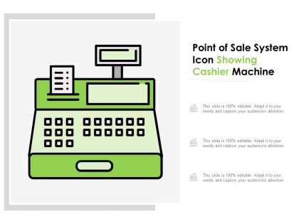 Point of sale system icon showing cashier machine