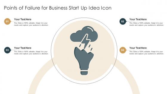 Points Of Failure For Business Start Up Idea Icon