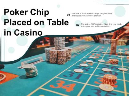 Poker chip placed on table in casino