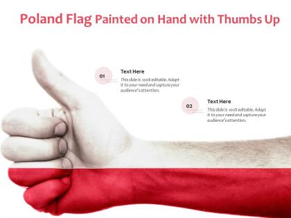 Poland flag painted on hand with thumbs up