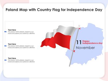 Poland map with country flag for independence day