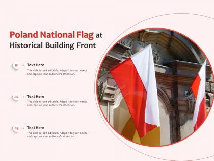 Poland national flag at historical building front