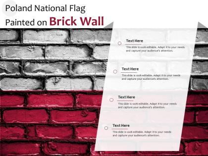 Poland national flag painted on brick wall
