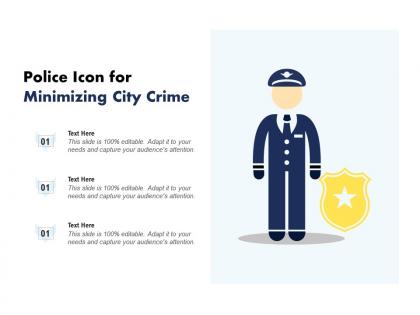 Police icon for minimizing city crime
