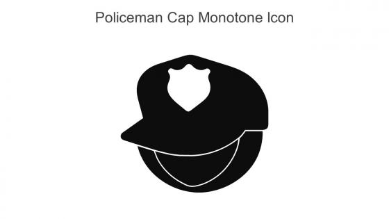 Policeman Cap Monotone Icon In Powerpoint Pptx Png And Editable Eps Format