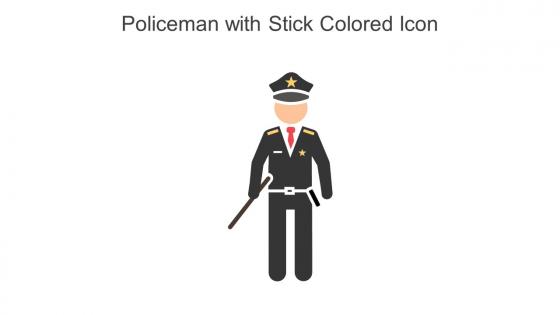 Policeman With Stick Colored Icon In Powerpoint Pptx Png And Editable Eps Format