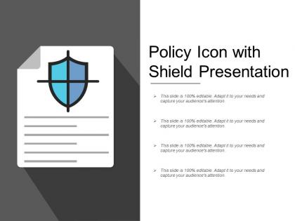 Policy icon with shield presentation