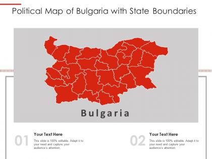 Political map of bulgaria with state boundaries