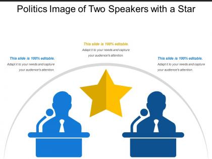 Politics image of two speakers with a star