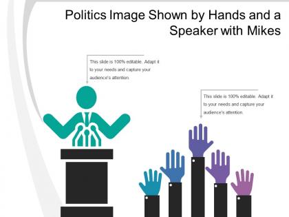 Politics image shown by hands and a speaker with mikes