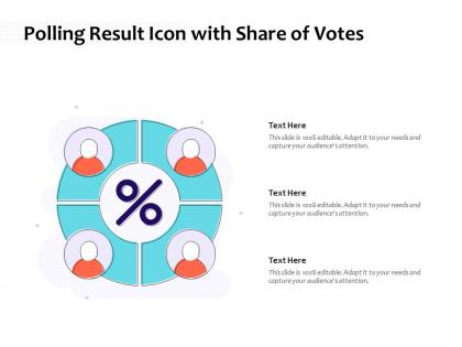 Polling result icon with share of votes
