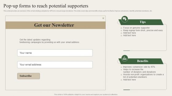 Pop Up Forms To Reach Potential Supporters Charity Marketing Strategy MKT SS V