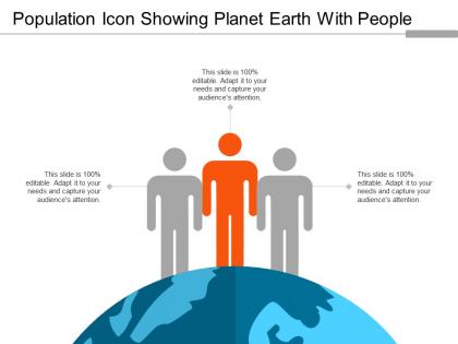 Population icon showing planet earth with people