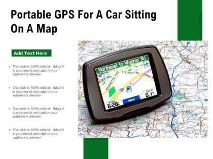 Portable gps for a car sitting on a map