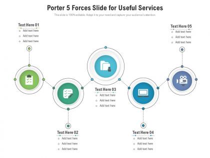 Porter 5 forces slide for useful services infographic template