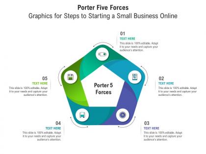 Porter five forces graphics for steps to starting a small business online infographic template