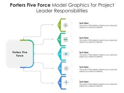 Porters five force model graphics for project leader responsibilities infographic template