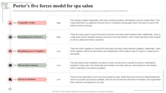 Porters Five Forces Model For Spa Salon Spa Salon Business Plan BP SS
